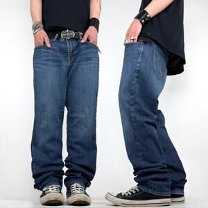 Vintage y2k embroidered baggy grunge archive skater faded jeans